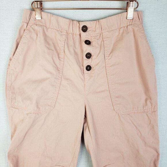 Free People Cadet Jogger Pants Button Fly Light Pink size S Bohemian Resort - Picture 12 of 13